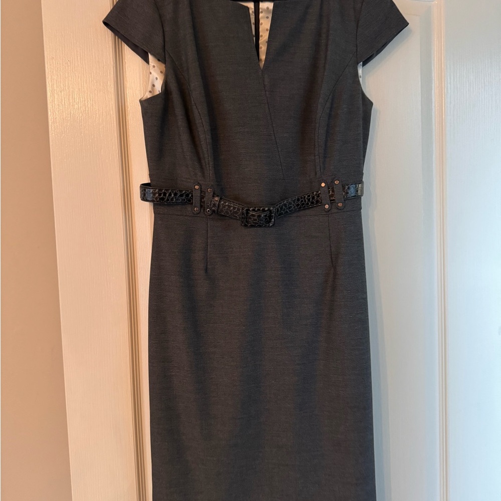 Elegant Gray Cap Sleeve Dress